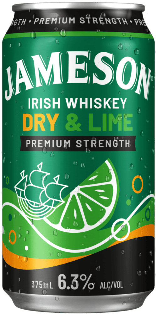 Jameson Dry & Lime Premium Strength 375ml Bayfields Liquor Superstore
