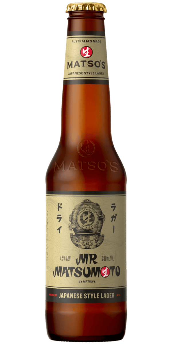 Matso’s Mr Matsumoto Japanese Style Lager Stubbies 24 x 330ml (Carton)