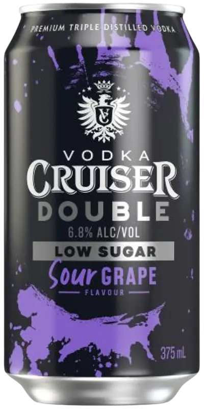 Vodka Cruiser Double Low Sugar Sour Grape 375ml Bayfields Liquor Superstore