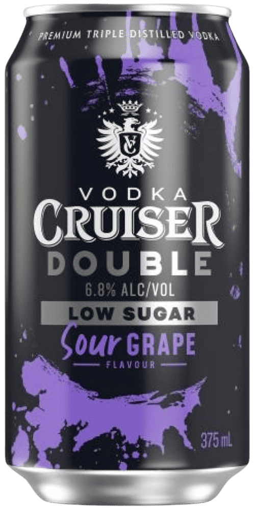Vodka Cruiser Double Low Sugar Sour Grape 375ml Bayfields Liquor Superstore